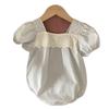 1017 summer new baby girl fresh climbing clothes infant Korean version plaid one-piece Romper cute fart coat