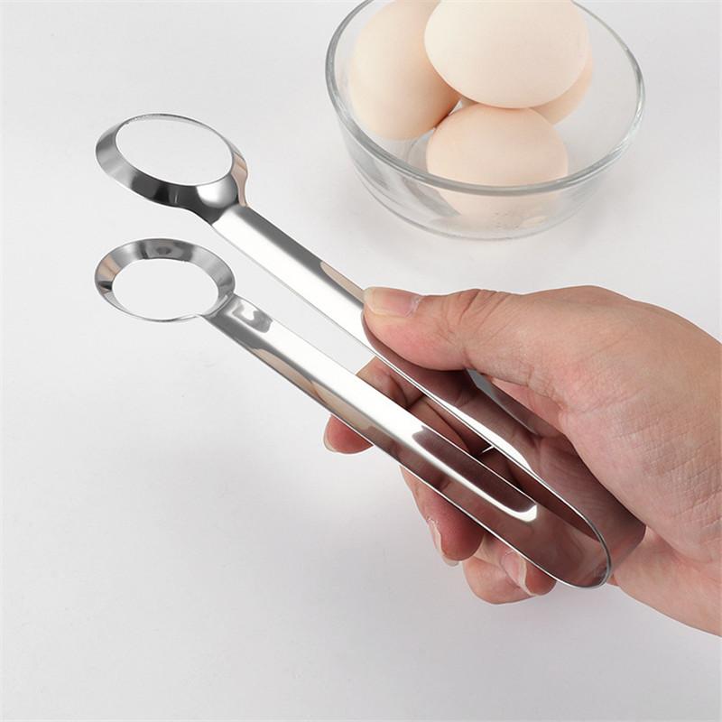 1 Piece Multifunction Egg Tong Stainless Steel Egg Tong Non-slip Boiled Egg Clip Food Salad Tong Kitchen Supplie Cooking Tool