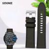 Canvas Silicone Watch Strap for DIESEL Dz4500 Dz4506 DZ7420 Men's Officer Series 24 26mm 28mm Accessories Nylon Watchband
