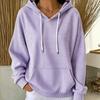 Women's V Neck Long Sleeve Striped Hoodie Casual Loose Pullover Sweatshirt for Daily Wear