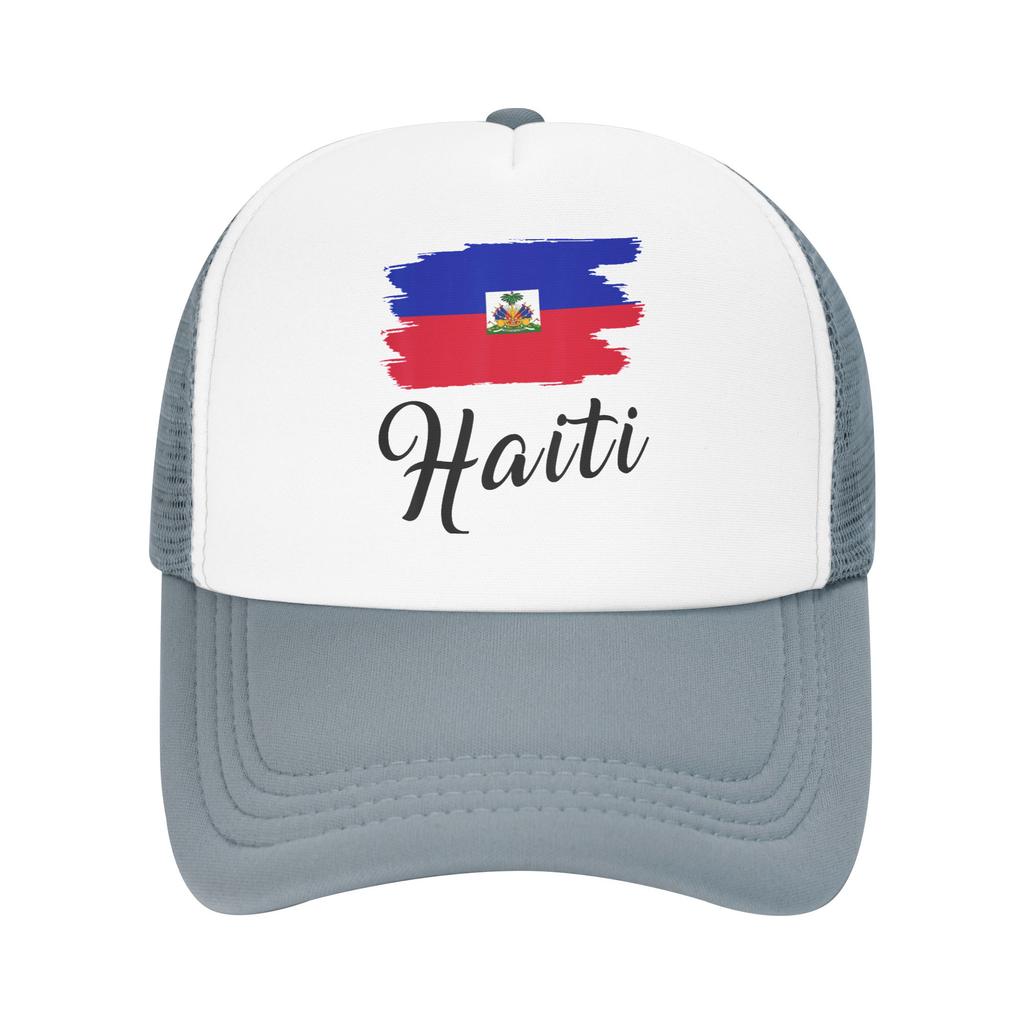 Haiti Flag Haitian Mesh Baseball Caps Adult HipHop Sun Hats  Hats Breathable Summer Trucker Hat
