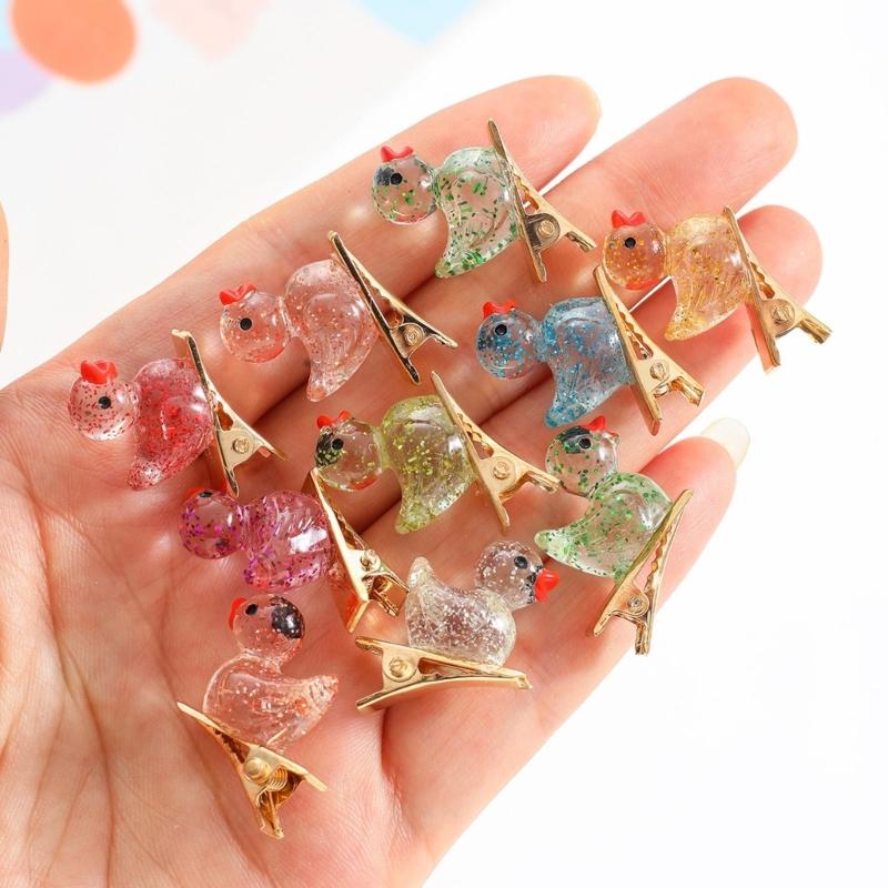 10PCS Yellow Duck Hair Clip Set Cute Duckling Hair Accessories Cartoon Hairpin for Kids Girls School Family Party