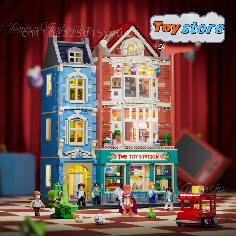 

Small Town Series Building Block Toy Shop Street View Assembling City Architecture Model Creative Toy Ornaments Collection Gift no box