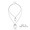 Crescent moon personalized multi-layer stacked necklace ins the same jewelry, new layered fashion collarbone chain