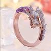 Rose Gold Dragon Head Diamond Ring - European & American Fashion, Light Luxury for Girls