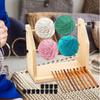 Yarn Holder Dispenser Wood Crochet Spool Holder Double-Rotating Crochet Spool Holder Portable Yarn Storage Organizer For