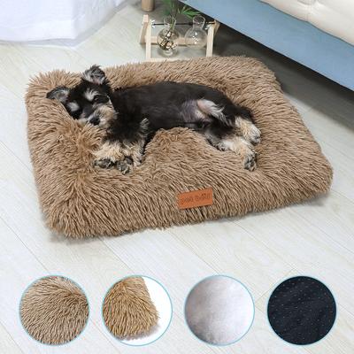 Hundebett, Haustiermatte, Haustierbett, waschbar, Plüsch, Haustierkistenbett für Hunde, rutschfeste Haustiermatte, Bett für Katzen, flauschige, bequeme Haustier-Schlafmatte
