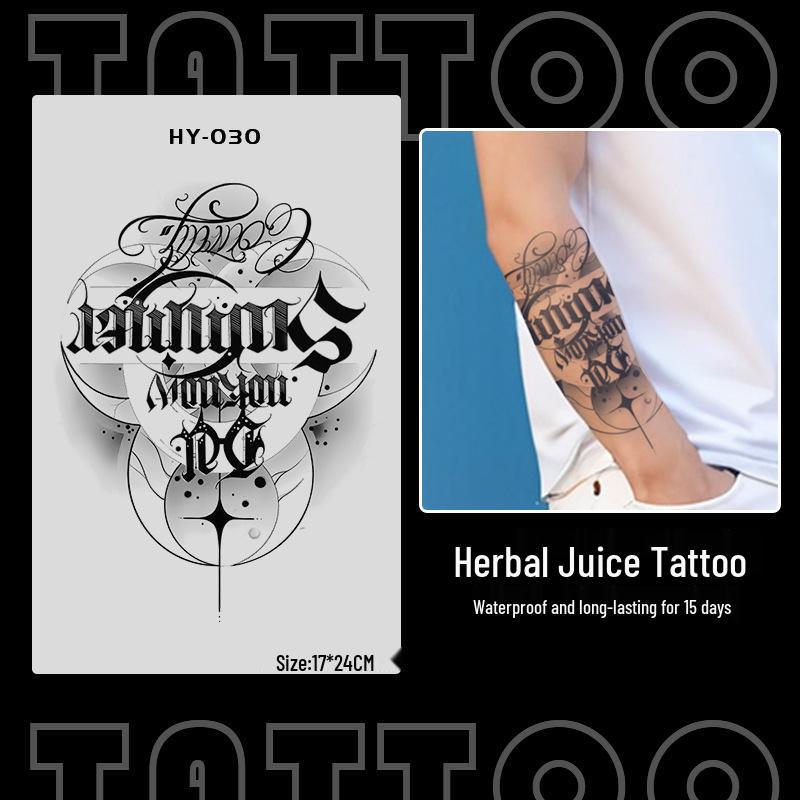 Japanese Traditional Tattoo Waterproof Sticker: Men's Long-lasting Floral Arm Pattern.