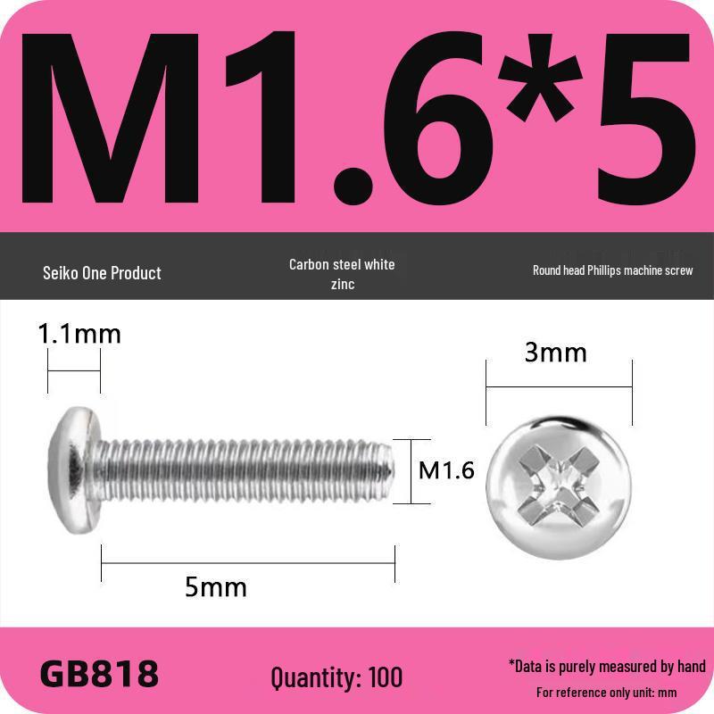 4.8 Grade Galvanized Phillips Round Head Screw (M2-M8)