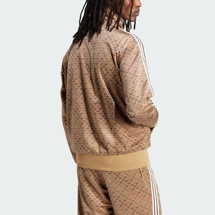 Adidas Originals Fotball Classic Mono Track Top Med Full Logo Trykk Og Trefarget Fargeblokk Stand-krage Langermet Jakke Herre Topper IS2925