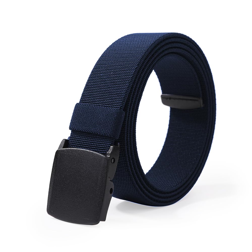 ALL BEFORE Stretchy Nylon Work Belt with YKK Lightweight and Elastic Waist Belt for and Adjustable One Size Fits 38mm Wide X 125cm Navy [CARRY ONE]