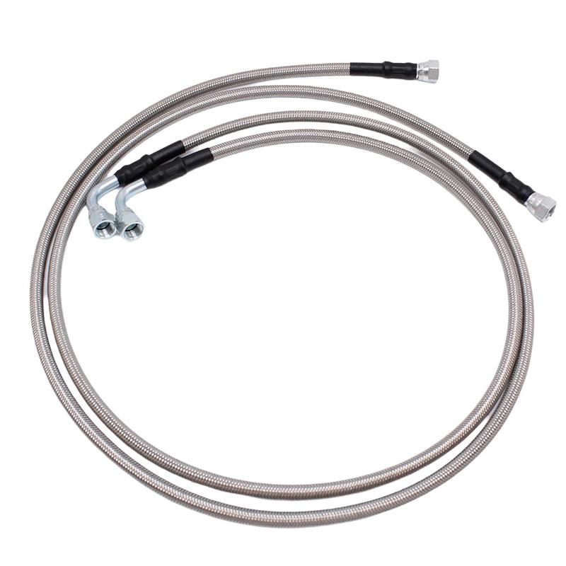 A16P-Transmission Cooler Oil Pipe Line Set 2Pcs 52" Length SS Hose Kit For Chevy For Ford GM GMC, Buick Cadillac TH350 700R4 TH4