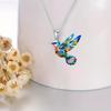 Acrylic Colorful Hummingbird Necklace and Dangle Earrings for Women Elegant Pendant Jewelry Accessories for Daily Wear