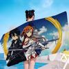 Japan Anime Sword Art Online Beach Towel Colorful Bath Towels for Girl Microfiber Quick Dry Sand Free Beach Yoga Spa Gym Pool