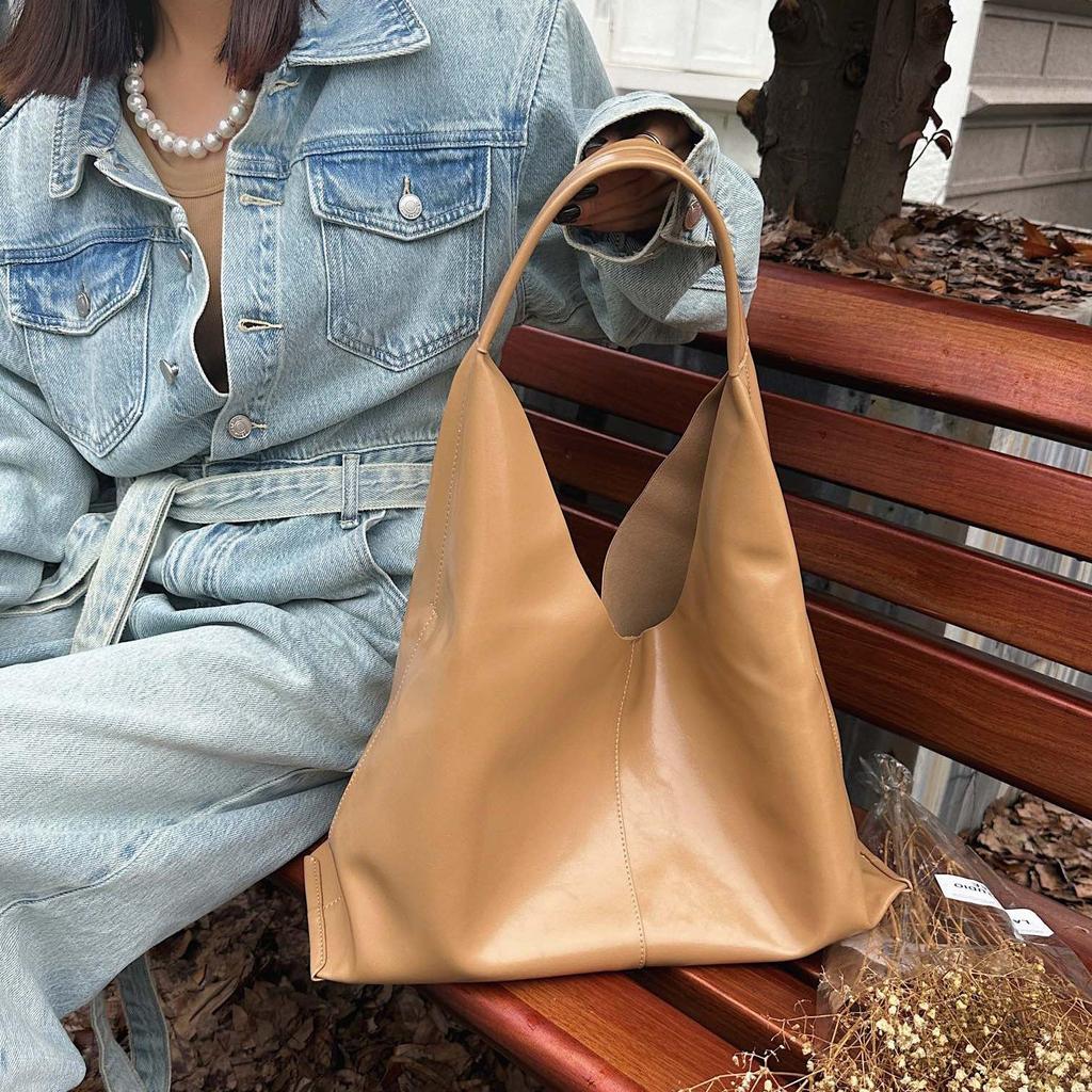 Leather Bag East Gate Oil Wax Leather Tote Bag Large Capacity Shoulder Bag Commuter Simple Design Women's Bag
