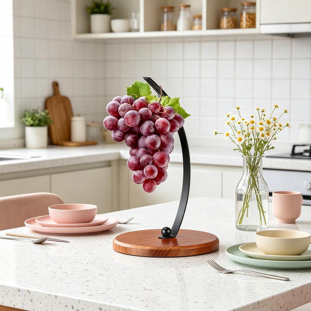 Banana Tree Metal Modern Kitchen Storage Fruit Holder Banana Hook Stand for Home Bedroom Living Room Cabinet Pantry Dining Table