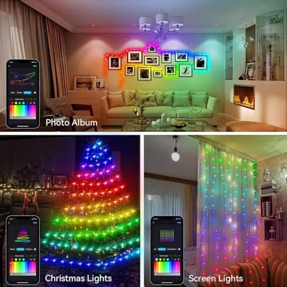 20M RGBIC LED String WS2812B Bluetooth USB Music Dream Color Light 5V Christmas Birthday Party Garland Decor Fairy Lights Home