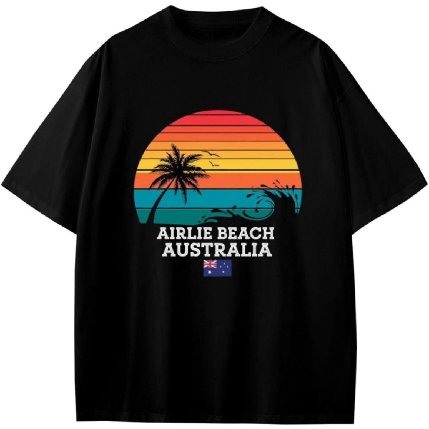 Retro Airlie Beach Australia Anime Cartoon Gift Girls Boys Teens T-Shirt S