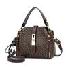 Borsa a secchiello da donna con stampa monogramma, tracolla, borsa a mano vintage con chiusura dorata, tracolla regolabile