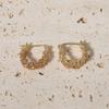 Golden Plated Hollow Zirconia Huggie Hoop Earrings for Women Jewelry Wedding Party Accessories