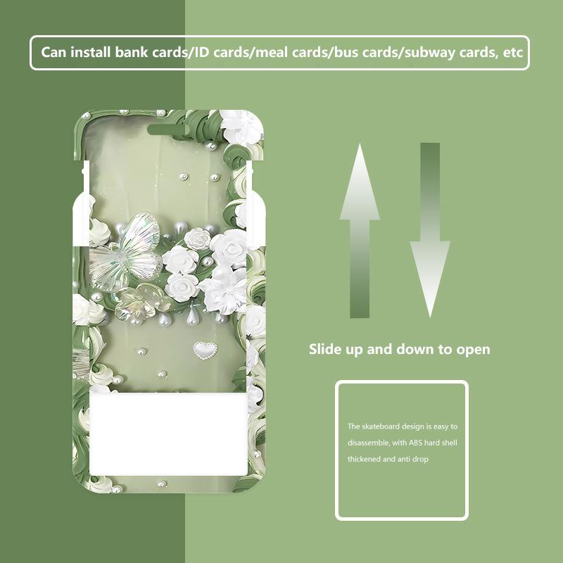 Ins Style Flower Card Holder Abs Student Card Meal Card Subway Card Bus Card Pick-Up Card Anti-Lost Hard Shell Card Holder