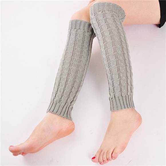 Womens Knee High Socks Knit Crochet 