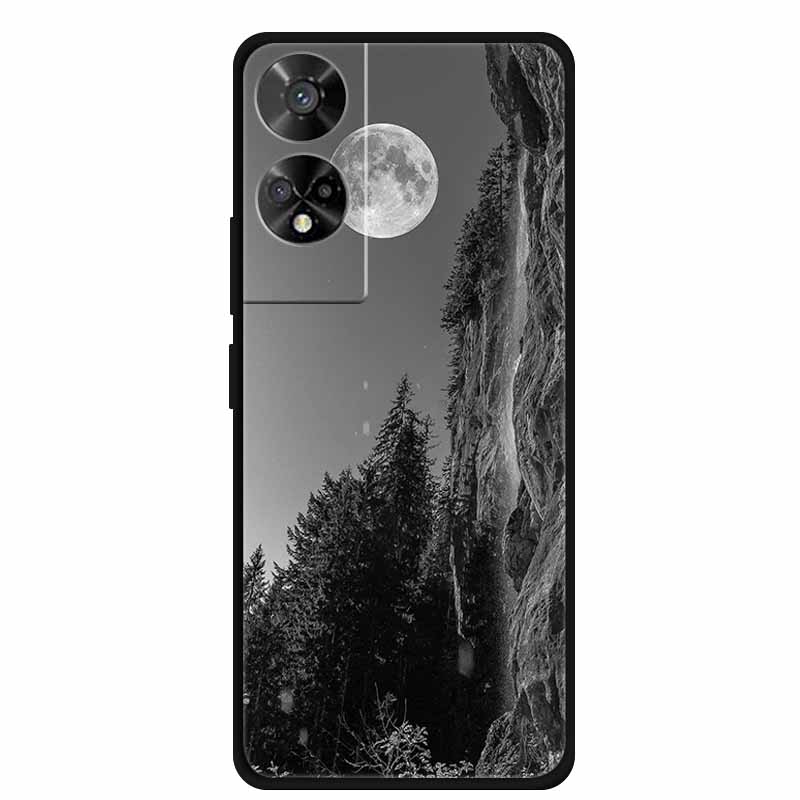 For TCL 50 5G Case Original Soft Silicone TPU Phone Cases Back Cover For TCL 50 XE 5G 50XE Fashion Planet New Coque Black Bumper