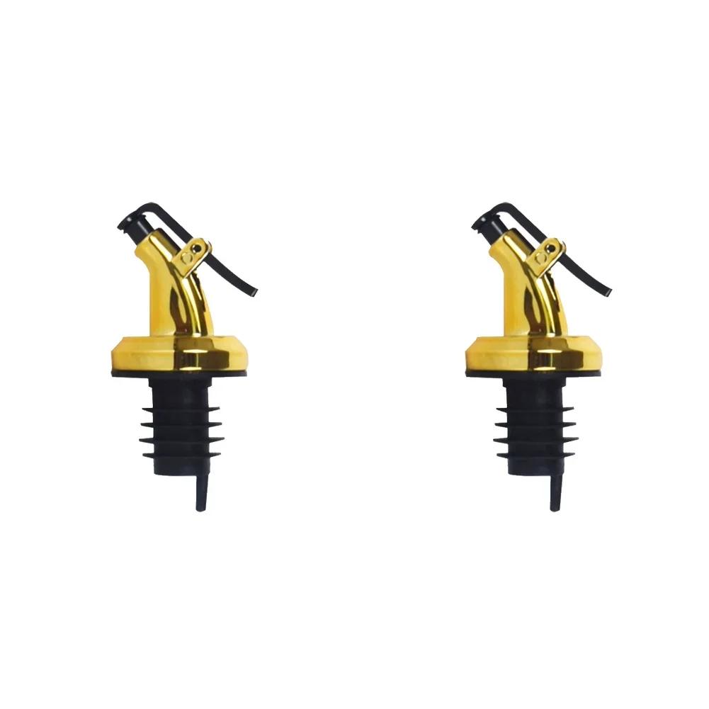 2pcs Oil bottle stopper Kitchen press type oil guide nozzle Sealed leakproof spray Soy sauce seasoning bottle oil nozzle plug