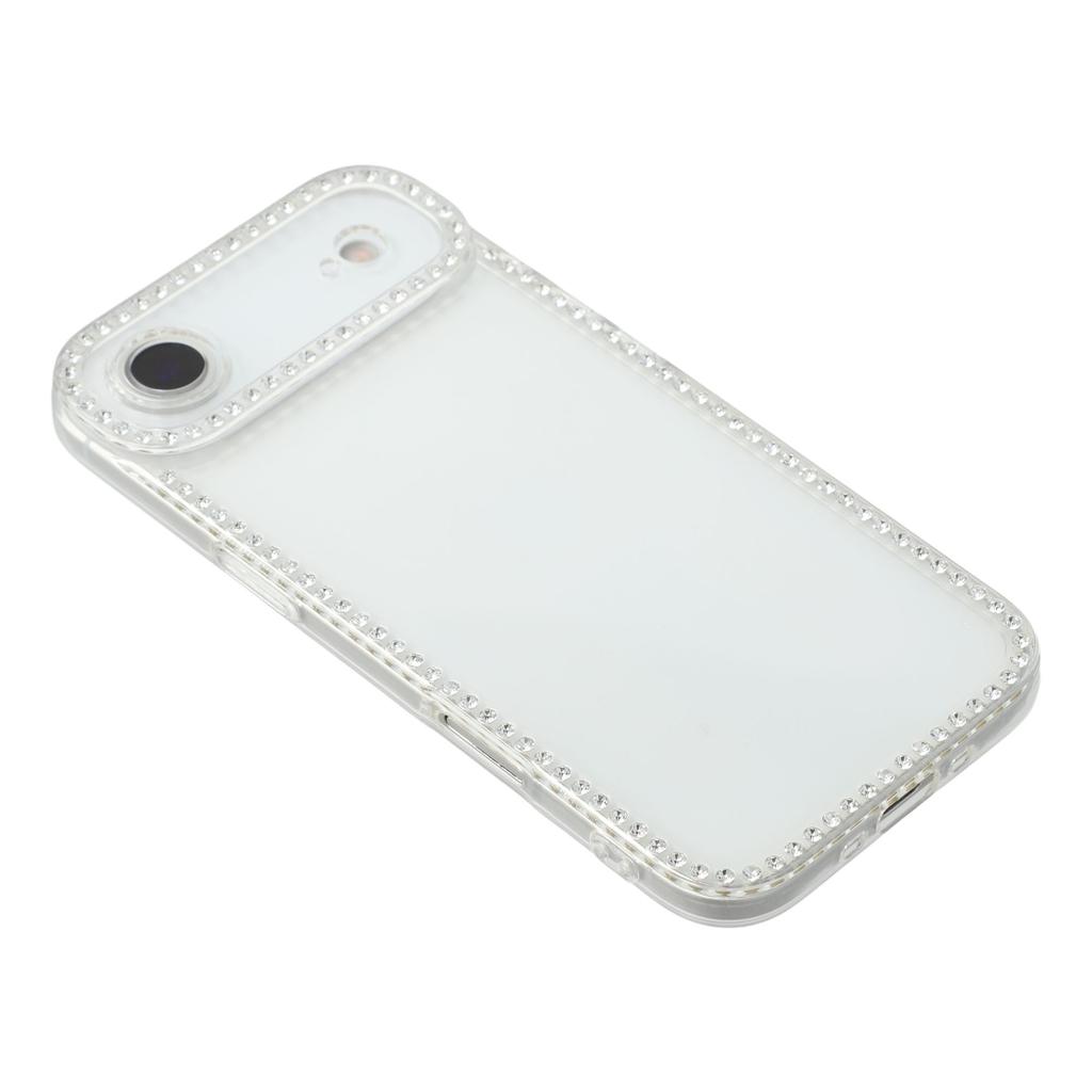For iPhone 17 Air TPU Case Rhinestone Decor Clear Phone Back Cover,Precise Cutout
