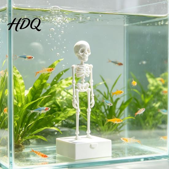 Regalo Creativo per Acquariofili Scheletro Danzante Aeratore per Acquario con Articolazioni Mobili Decorazioni per Acquario di Halloween Pompa ad Aria Dinamica Accessorio