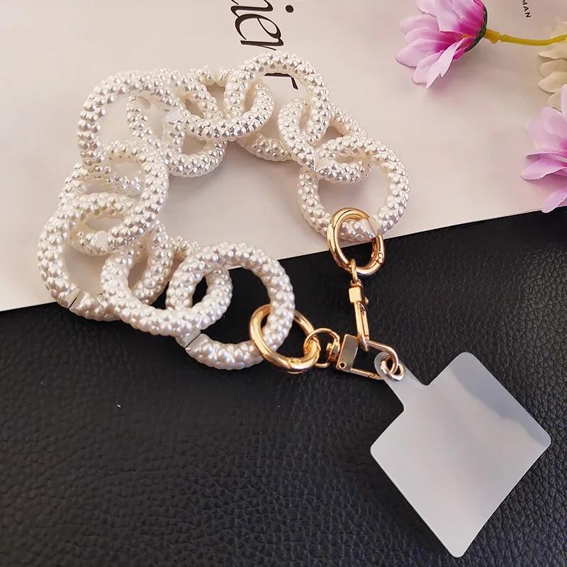 Strap Mobile Phone Shell Universal Patch Anti-lost Lanyards Mobile Phone Lanyard Women's High-end Portable Chain Ring Handmade
