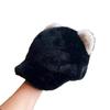 2025 new high-end plush thickened warm face small baseball hat bear cute cap female autumn and winter