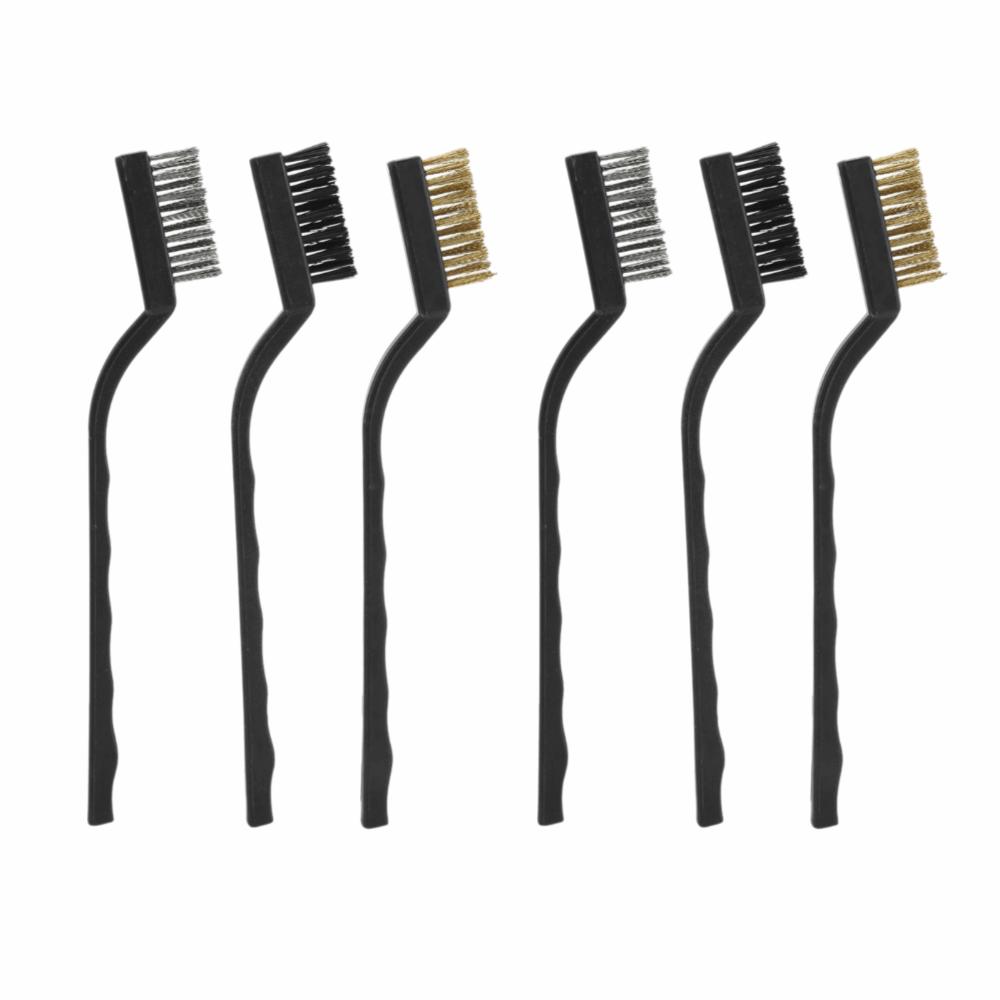 6PCS Metal and Plastic Construction Industrial Wire Brushes Curved Rust Remover Brush  Bonsai Brush