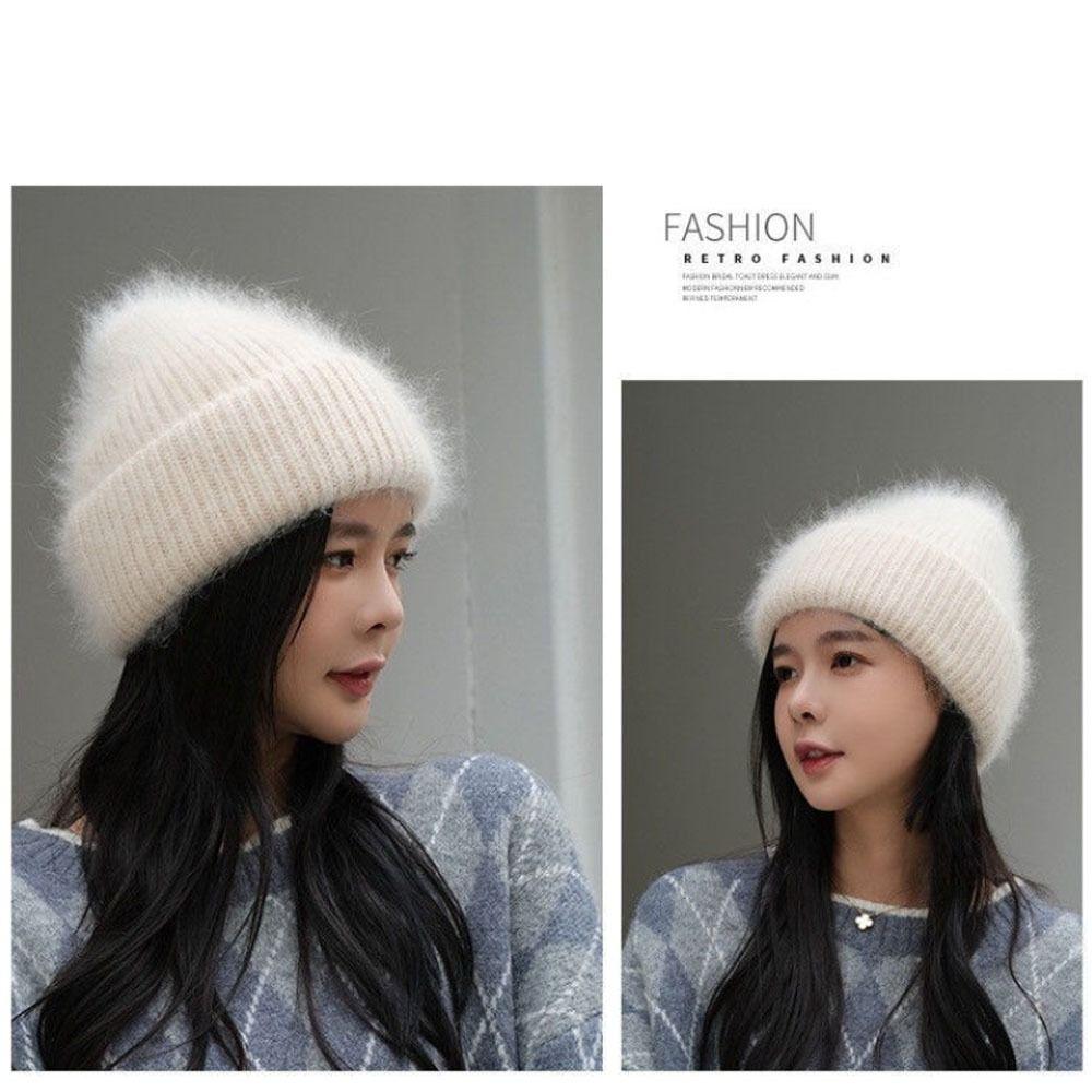 Thickened Knitted Cap Keep Warm Beanie Hats Casual Hooded Hat Outdoor