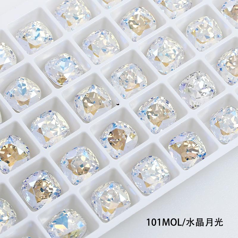 10Pcs Crystal K9 Glass Drill Tip Bottom Drill Fat Square Special-Shaped Nail Drill Clothing Accessories