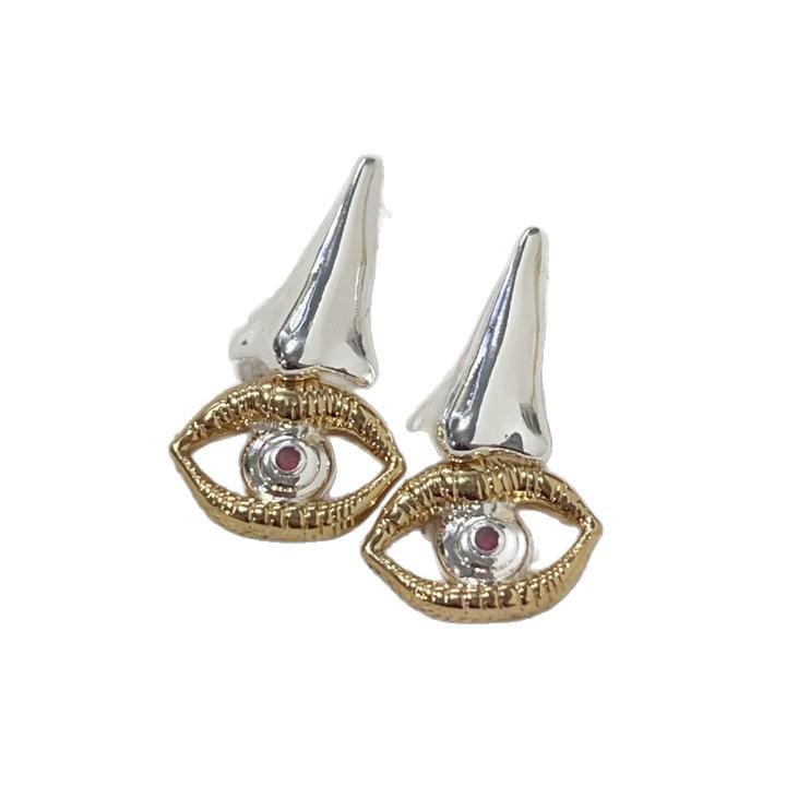 Fashionable European and American Facial Feature Long Stud Earrings
