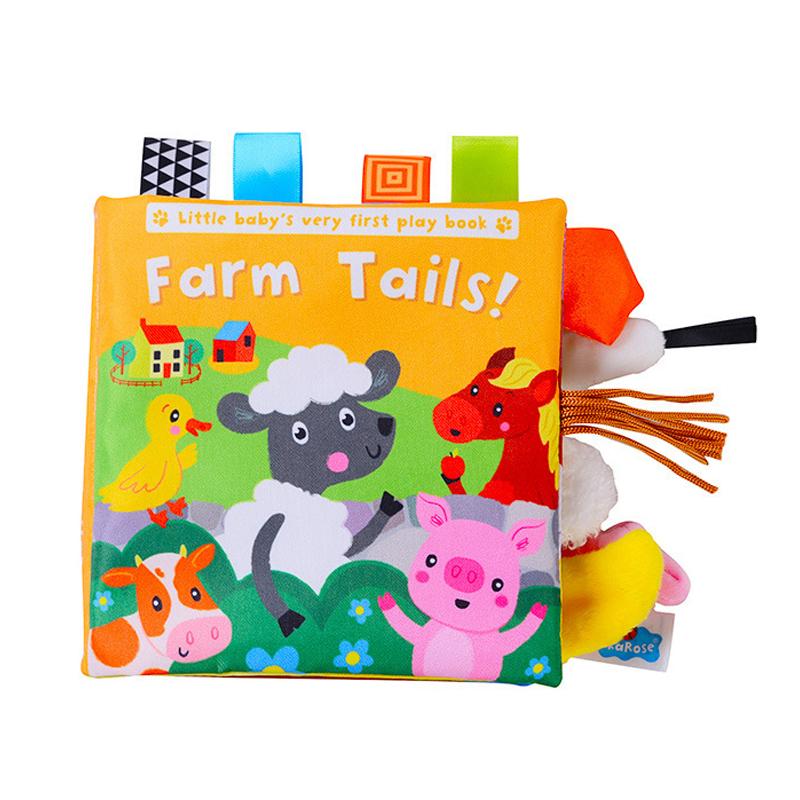 

Baby Toys Cartoon Animals Tail Baby Cloth Book Educational Ringed Paper Cloth Book Toys Enlightenment Baby Toys 0 12 Months