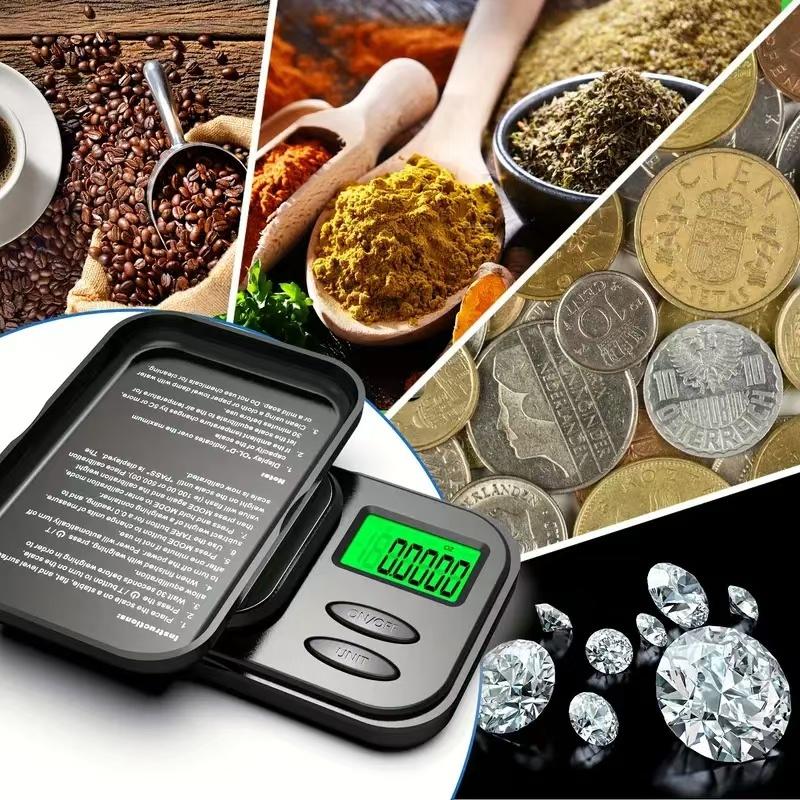 Mini Electronic Scale with LCD Backlit Display, 0.01g Precision, Portable Push Button Keyed Weighing Scale for Jewelry, Herbs