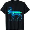 Alaskan Caribou with Aurora Borealis Scene Reindeer Tourist T-Shirt