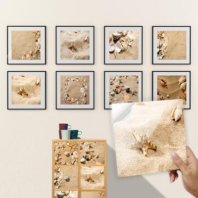 10 pezzi di conchiglie da spiaggia adesivo per piastrelle cucina armadio bagno adesivi murali decorazioni per la casa carta da parati autoadesiva con pellicola dura in cristallo