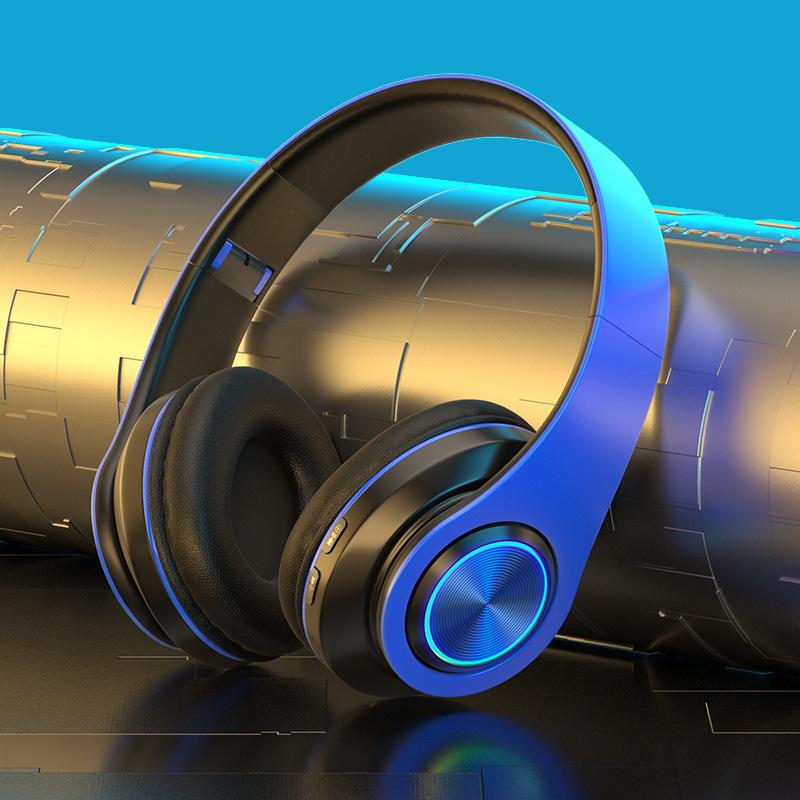 Glowing Bluetooth Headset Header Wearing Heavy Subwoofer Mobile Sports Gaming Gift Headset on-Ear Headphones Computer Headsets