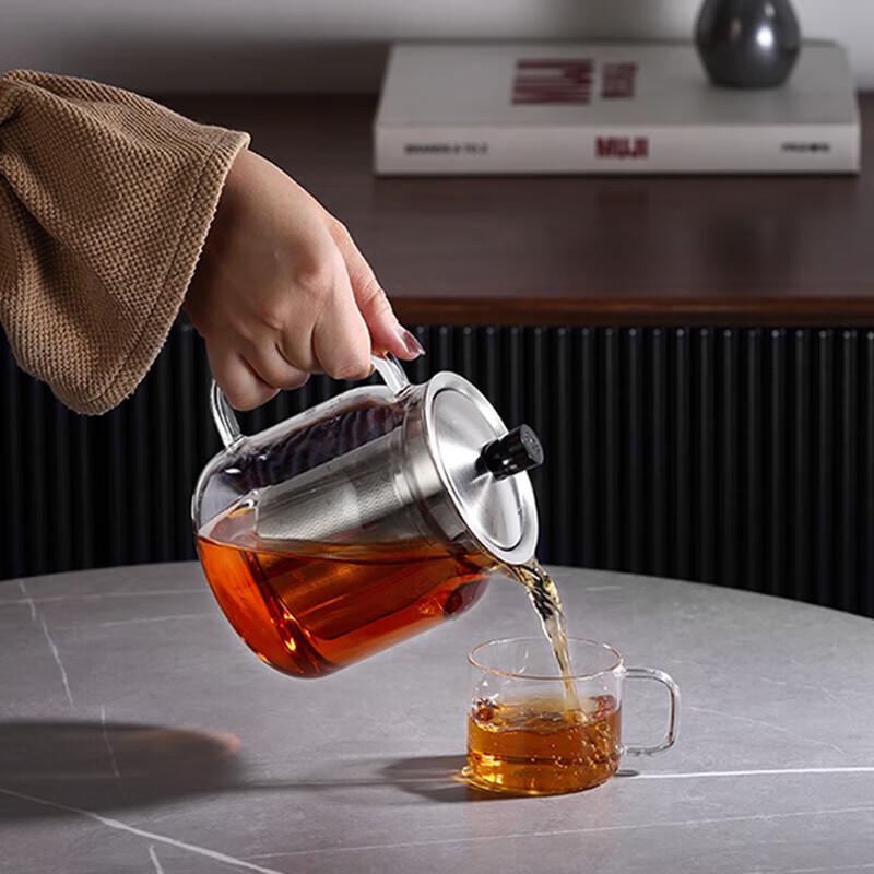 Shangming Heat-Resistant Glass Teapot with Stainless Steel Infuser