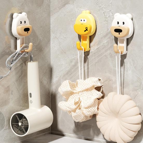 Suction Cup Hook Cartoon Animal Waterproof Bathroom Hook Removable Wall Hook for Bathroom Towels Kitchen Utensils
