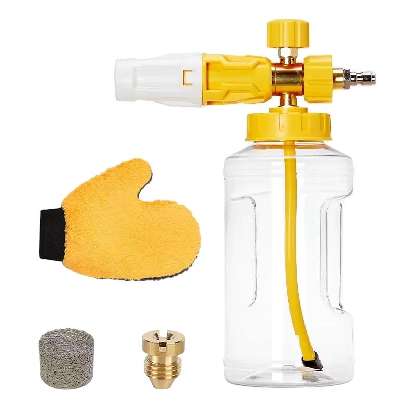 

High Pressure Washer Foam Cannon Kit with Foam Filter & Replacement Nozzle Core, Gloves Included Car Wash Cleaning Accessory