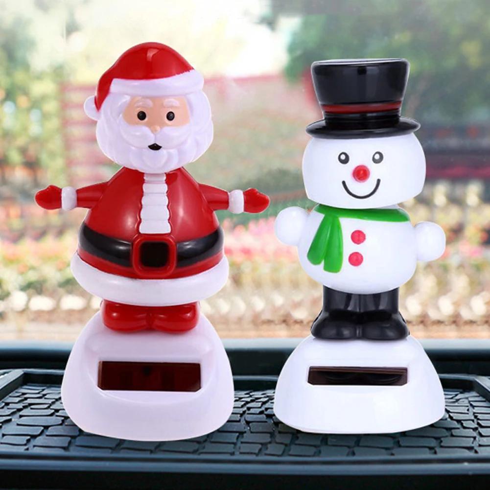 Car Ornament Creative Solar Swing Doll Shaking Santa Claus Gift Cartoon Christmas Gifts Car Decoration for Children