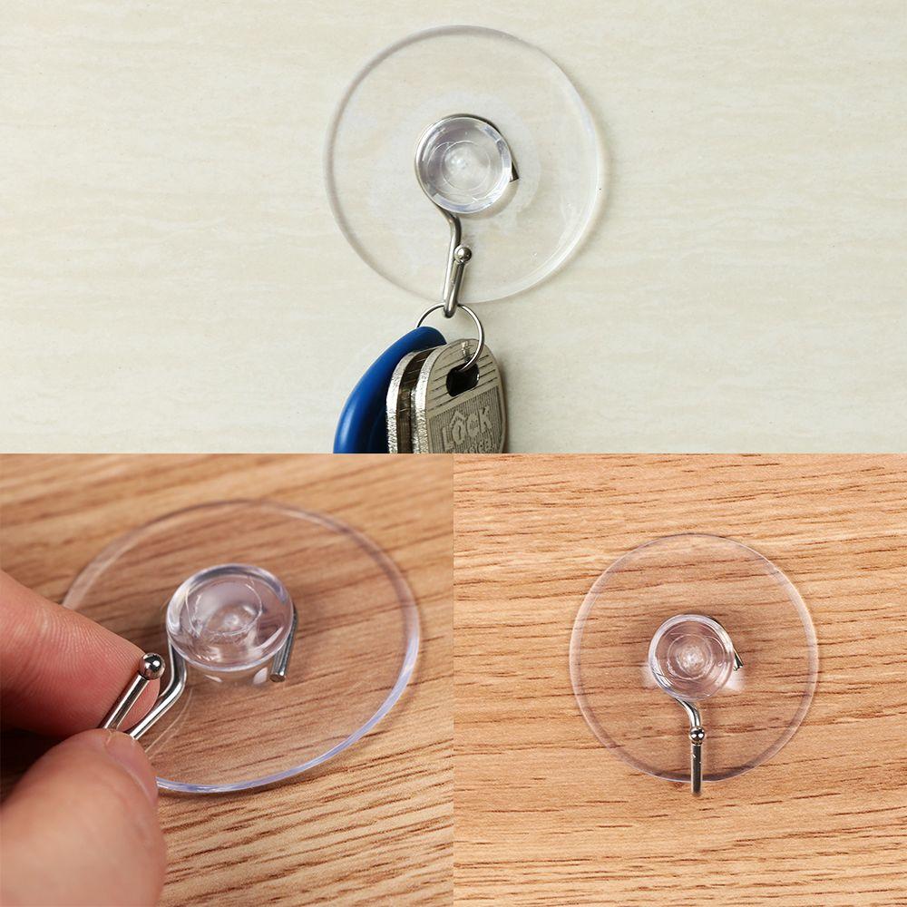 10Pcs/set Bathroom Home Glass Hangers Rubber Wall Hook Transparent Suction Cup Sucker
