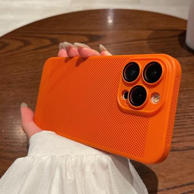 Luxury Heat Dissipation Hole Case For iPhone 16 15 14 13 12 Pro Max 16 Plus Cooling Breathable Cover For iPhone 16 Pro Max