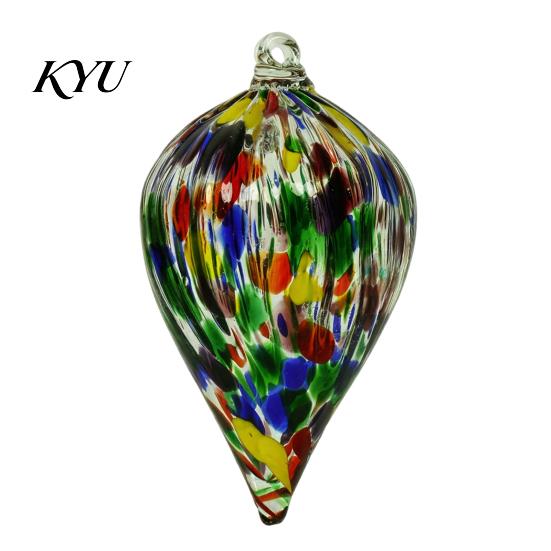 High Borosilicate Glass Spheres Hand Blown Ball Ornament, Colorful Christmas Hanging Decoration Reflective Baubles for Tree, Window, Patio,