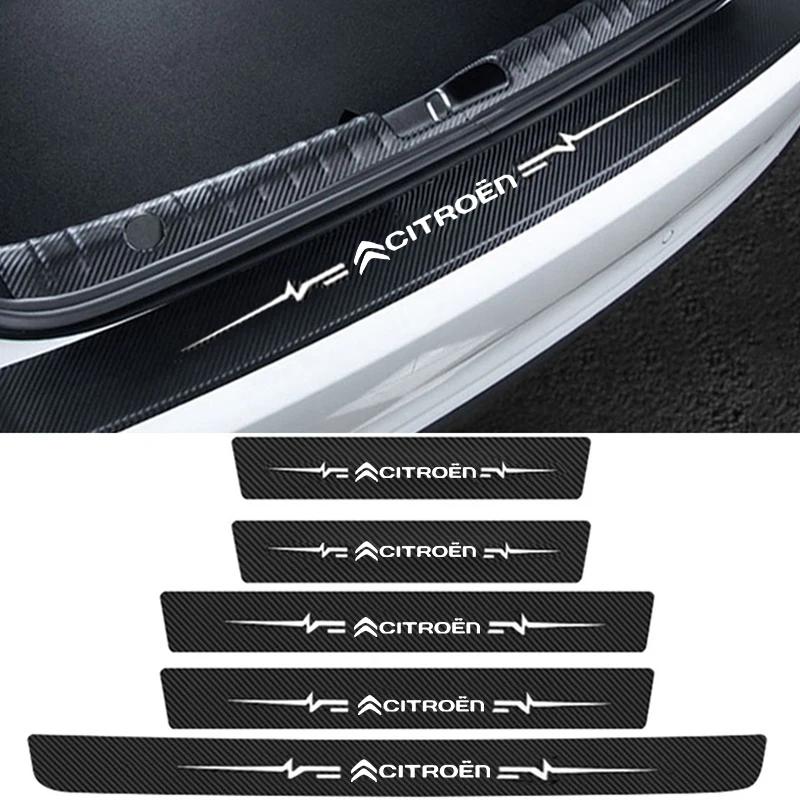 Kolfiber Bil Dörrtröskel Skyddsklistermärken för Citroen Xsara C-Elysee Jumpy DS3 DS4 DS4S DS5 DS7 Berlingo C2 C3 Reptålig