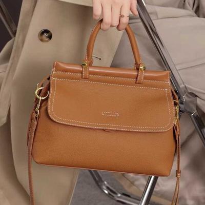 Light Luxury High-end Portable Women's Bag with Top Layer Leather Fashion Leather Commuter Shoulder Bag Crossbody Bag